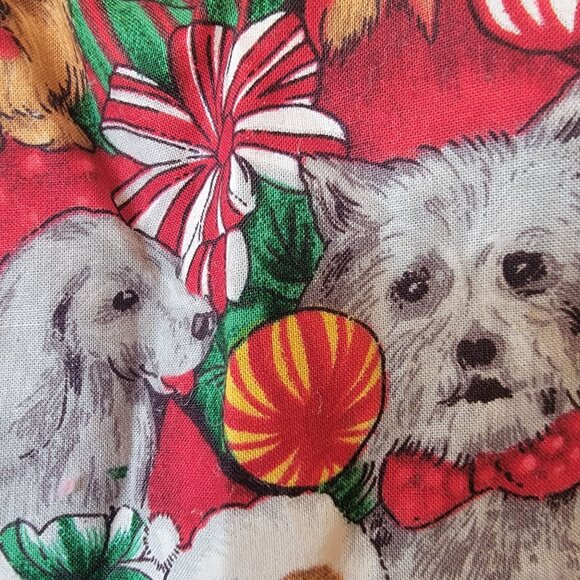 Vtg 80s 90s Y2K Dog Lovers Christmas Vest W/ Novelty Print Button Front Sleevele - Picture 8 of 16